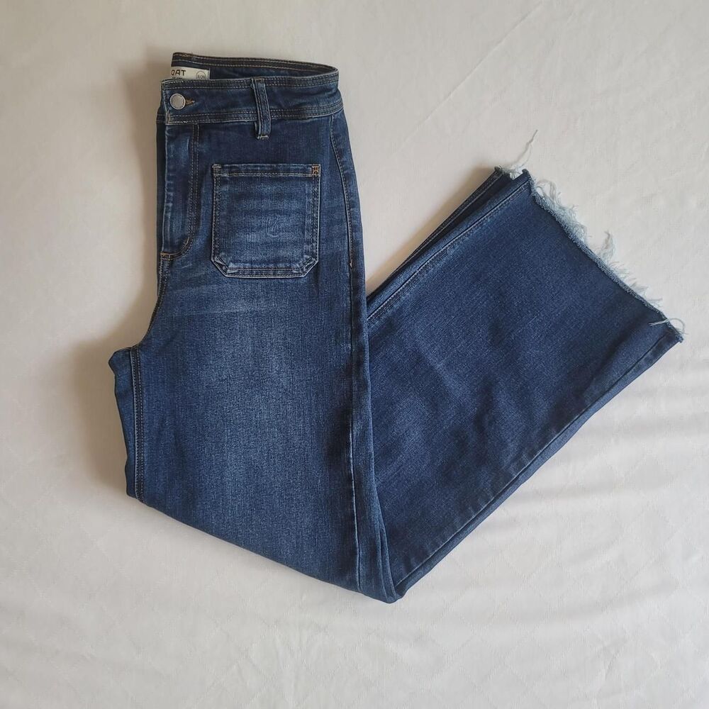 OAT New York High Rise Wide Leg Jeans Dark Indigo Was Women's Size 8